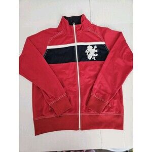 Vtg 90s Varsity American Eagle Sportswear Mens Zip Up Jacket Red White Blue Sz M